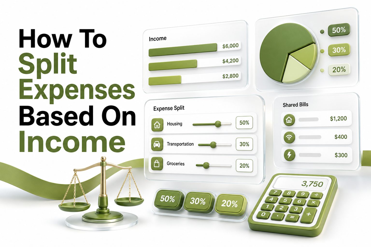how-to-split-expenses-based-on-income Couple comparing income and shared expenses while planning a fair household budget